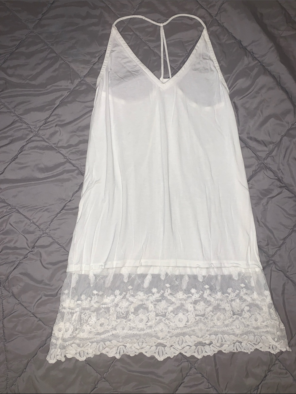 White Lace Slip Dress S